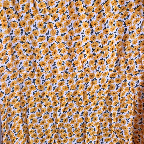 Faithfull The Brand Daphne Floral Print Dress Yellow White Tie Sleeve Size 6/M - Picture 7 of 9